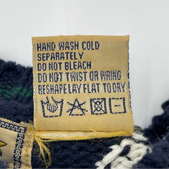 Vintage New River Co 90s Sweater Mens XL X-Large Blue Green Argyle Knit Chunky - Picture 8 of 10